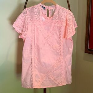 NWT Pink Lacy Top Size L